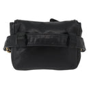CHANEL COCO Mark Chain Waist Bag Lamb Skin Black Gold CC Auth BA11165-2