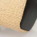 LOEWE Hand Bag Straw Leather 2way Beige Black Auth BA1116SM-15