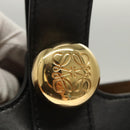 LOEWE Hand Bag Straw Leather 2way Beige Black Auth BA1116SM-17