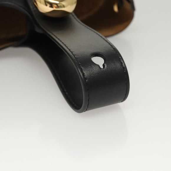 LOEWE Hand Bag Straw Leather 2way Beige Black Auth BA1116SM