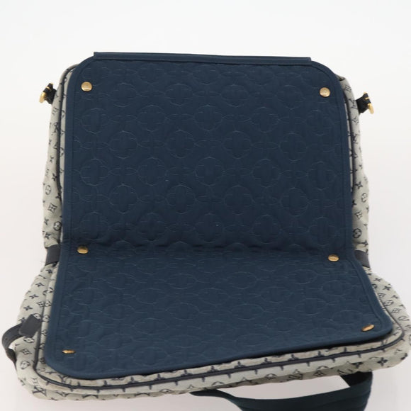 LOUIS VUITTON Monogram Mini Sac Maman Shoulder Bag Blue M42350 LV Auth BA11171