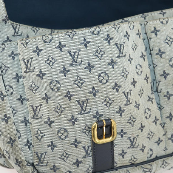 LOUIS VUITTON Monogram Mini Sac Maman Shoulder Bag Blue M42350 LV Auth BA11171