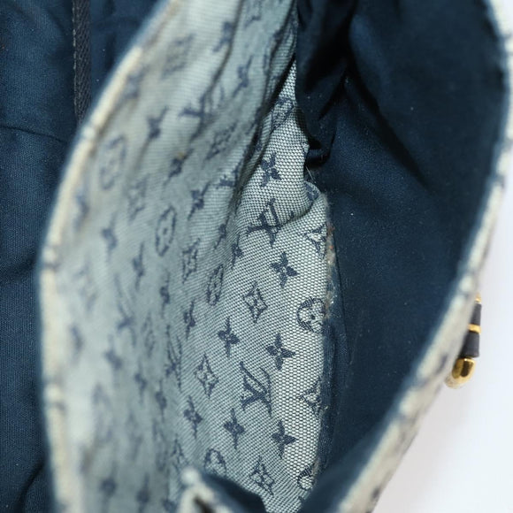 LOUIS VUITTON Monogram Mini Sac Maman Shoulder Bag Blue M42350 LV Auth BA11171