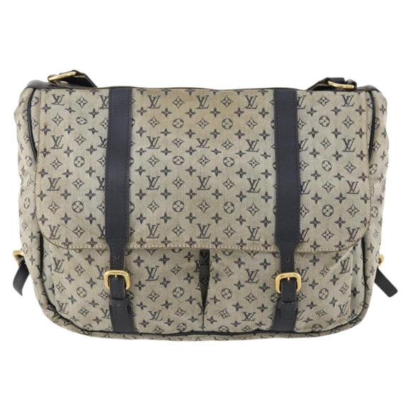 LOUIS VUITTON Monogram Mini Sac Maman Shoulder Bag Blue M42350 LV Auth BA11171