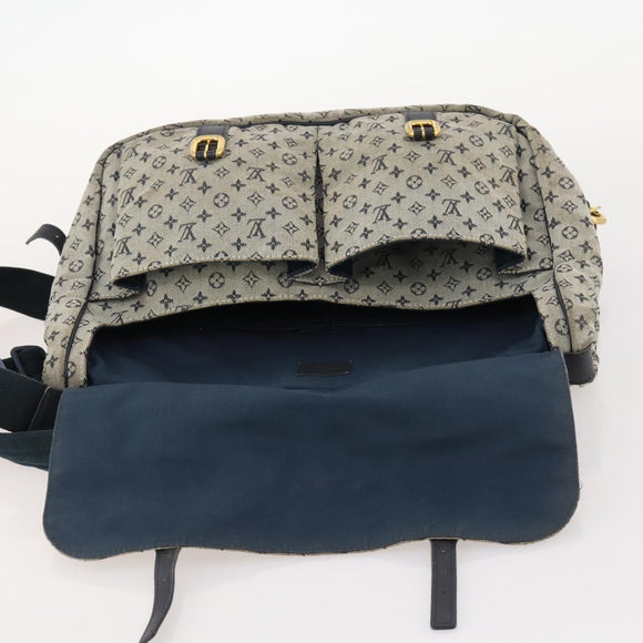 LOUIS VUITTON Monogram Mini Sac Maman Shoulder Bag Blue M42350 LV Auth BA11171