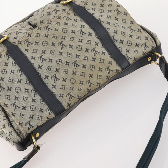 LOUIS VUITTON Monogram Mini Sac Maman Shoulder Bag Blue M42350 LV Auth BA11171