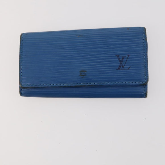 LOUIS VUITTON Epi Monogram Key Case Wallet 5 Set Blue LV Auth BA11175