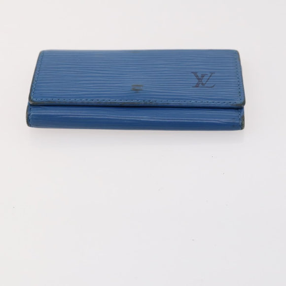 LOUIS VUITTON Epi Monogram Key Case Wallet 5 Set Blue LV Auth BA11175