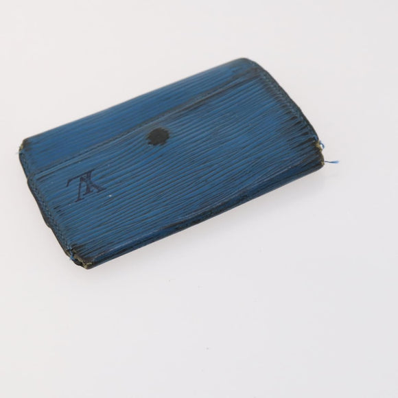 LOUIS VUITTON Epi Monogram Key Case Wallet 5 Set Blue LV Auth BA11175