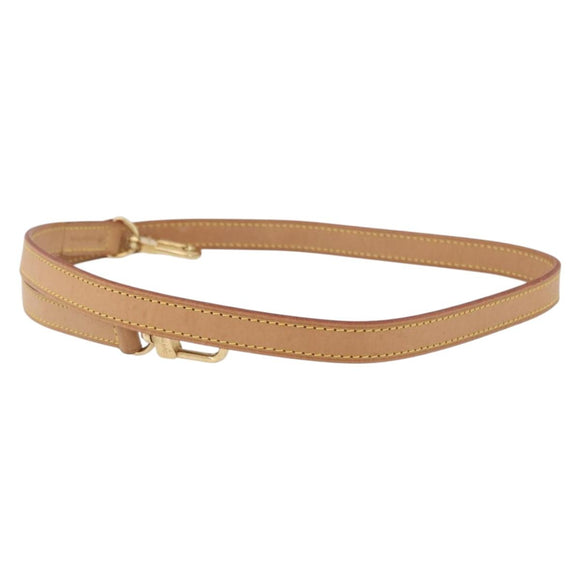 LOUIS VUITTON Schouderband Leer 100 cm Beige LV Auth BA11177