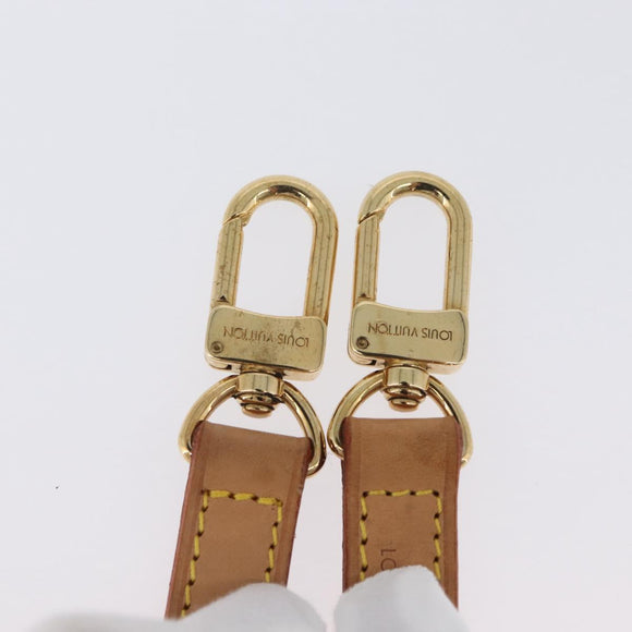 LOUIS VUITTON Schouderband Leer 100 cm Beige LV Auth BA11177
