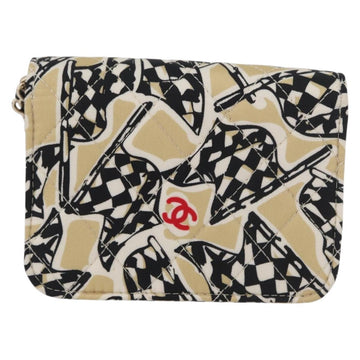 CHANEL Chain Mini Matelasse 12 Shoulder Bag Canvas Beige Gold CC Auth BA11178SAM - 0