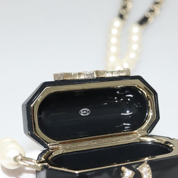 CHANEL Airpods case Shoulder plastic Black CC Auth BA1117SM