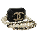 CHANEL Airpods case Shoulder plastic Black CC Auth BA1117SM-1