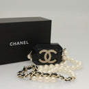 CHANEL Airpods case Shoulder plastic Black CC Auth BA1117AM-12