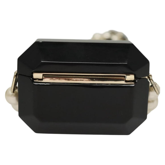 CHANEL Airpods case Shoulder plastic Black CC Auth BA1117AM