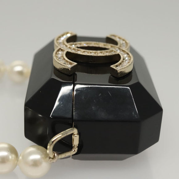 CHANEL Airpods case Shoulder plastic Black CC Auth BA1117AM