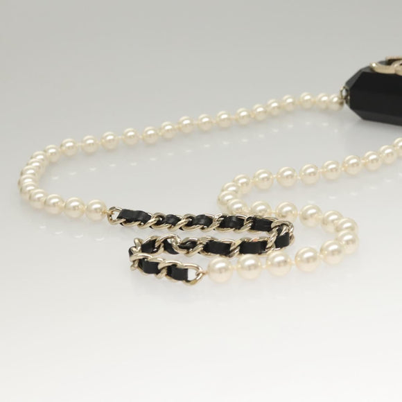 CHANEL Airpods case Shoulder plastic Black CC Auth BA1117AM