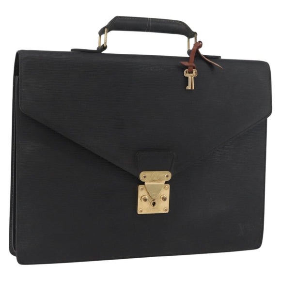 LOUIS VUITTON Epi Serviette Conseiller Aktenkoffer Schwarz M54422 LV Auth BA11197
