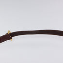 CARTIER Must Line Shoulder Bag Leather Wine Red Gold Auth BA112-8