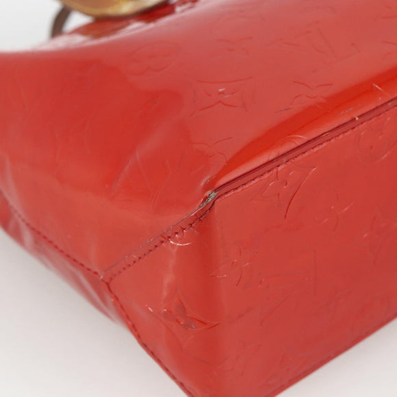 LOUIS VUITTON Monogram Vernis Reade PM Hand Bag Red Rouge M91088 LV Auth BA11201