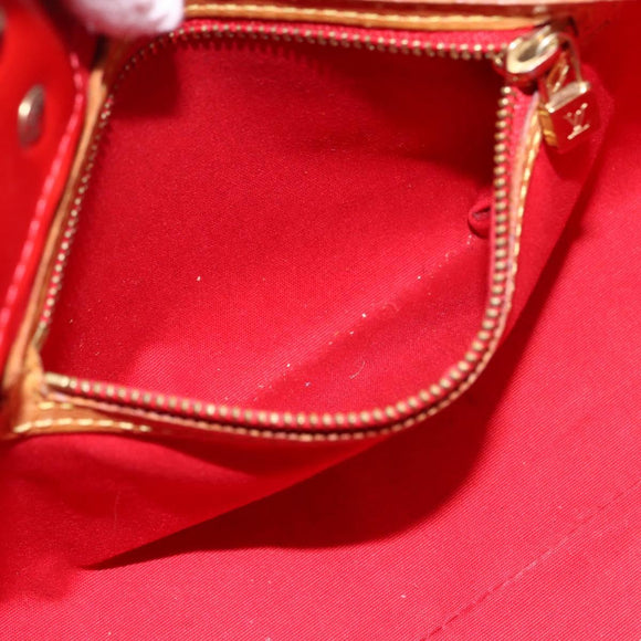 LOUIS VUITTON Monogram Vernis Reade PM Hand Bag Red Rouge M91088 LV Auth BA11201