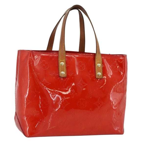 LOUIS VUITTON Monogram Vernis Reade PM Hand Bag Red Rouge M91088 LV Auth BA11201