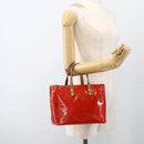 LOUIS VUITTON Monogram Vernis Reade PM Hand Bag Red Rouge M91088 LV Auth BA11201-21