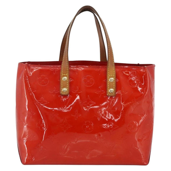LOUIS VUITTON Monogram Vernis Reade PM Hand Bag Red Rouge M91088 LV Auth BA11201