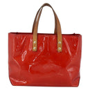 LOUIS VUITTON Monogram Vernis Reade PM Hand Bag Red Rouge M91088 LV Auth BA11201-2