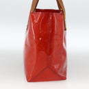 LOUIS VUITTON Monogram Vernis Reade PM Hand Bag Red Rouge M91088 LV Auth BA11201-4