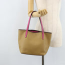 LOEWE Tote Bag Leather Beige Gold Auth BA11205-23