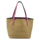 LOEWE Tote Bag Leather Beige Gold Auth BA11205-2