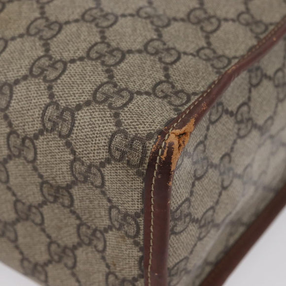 GUCCI GG Supreme Web Sherry Line Tote Bag PVC Beige Gold 211135 Auth BA11208