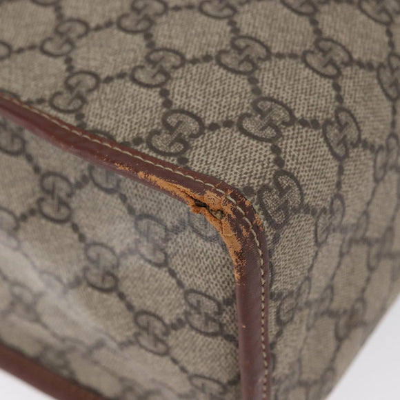 GUCCI GG Supreme Web Sherry Line Tote Bag PVC Beige Gold 211135 Auth BA11208