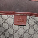 GUCCI GG Supreme Web Sherry Line Tote Bag PVC Beige Gold 211135 Auth BA11208-17