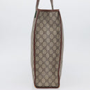 GUCCI GG Supreme Web Sherry Line Tote Bag PVC Beige Gold 211135 Auth BA11208-3