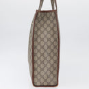 GUCCI GG Supreme Web Sherry Line Tote Bag PVC Beige Gold 211135 Auth BA11208-4