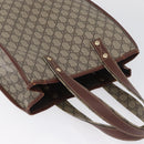 GUCCI GG Supreme Web Sherry Line Tote Bag PVC Beige Gold 211135 Auth BA11208-6