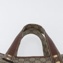GUCCI GG Supreme Web Sherry Line Tote Bag PVC Beige Gold 211135 Auth BA11208-8