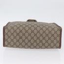 GUCCI GG Supreme Web Sherry Line Tote Bag PVC Beige Gold 211135 Auth BA11208-5