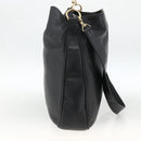 GUCCI Bamboo Shoulder Bag Leather 2way Black Gold 001 200182 1577 Auth BA11211-3