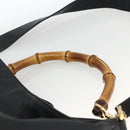 GUCCI Bamboo Shoulder Bag Leather 2way Black Gold 001 200182 1577 Auth BA11211-8