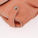 Salvatore Ferragamo Gancini Shoulder Bag Leather Pink Silver Auth BA11212-9