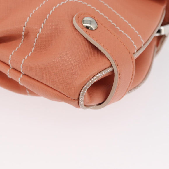 Salvatore Ferragamo Gancini Shoulder Bag Leather Pink Silver Auth BA11212
