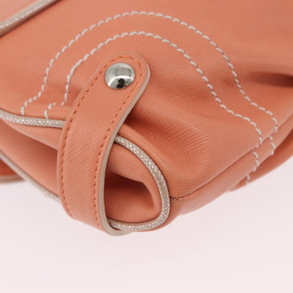 Salvatore Ferragamo Gancini Shoulder Bag Leather Pink Silver Auth BA11212