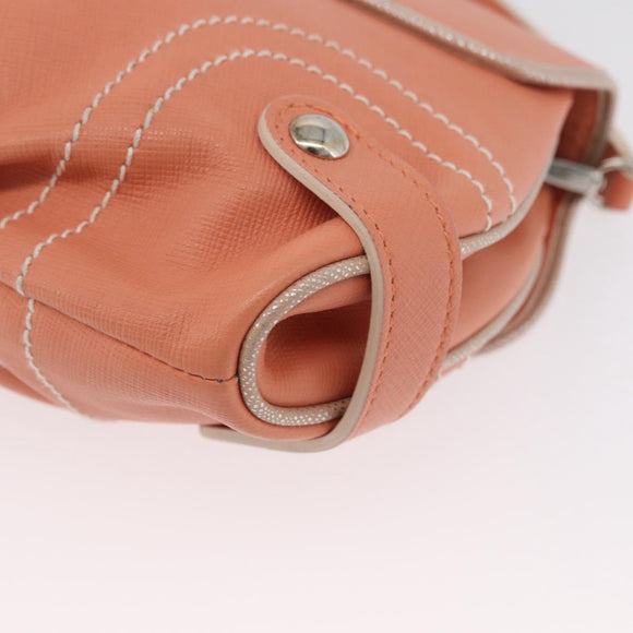Salvatore Ferragamo Gancini Shoulder Bag Leather Pink Silver Auth BA11212