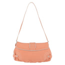 Salvatore Ferragamo Gancini Shoulder Bag Leather Pink Silver Auth BA11212-2