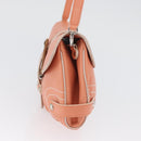 Salvatore Ferragamo Gancini Shoulder Bag Leather Pink Silver Auth BA11212-3