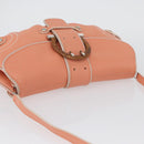 Salvatore Ferragamo Gancini Shoulder Bag Leather Pink Silver Auth BA11212-6